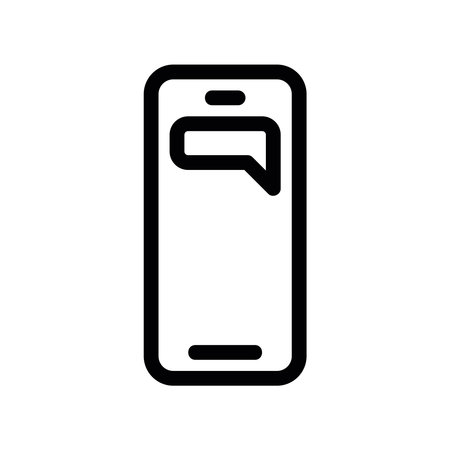 Mobile device with a chat icon, indicating direct communication or messagingのイラスト素材