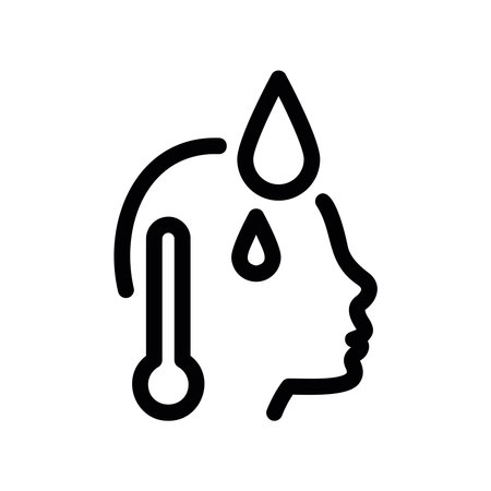 Graphic illustration representing illness, sickness, and high body temperatureのイラスト素材