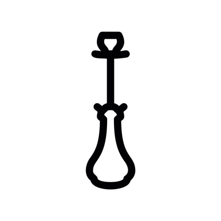 Stylized Outline Graphic Depicting a Shisha Pipe Without Its Hoseのイラスト素材