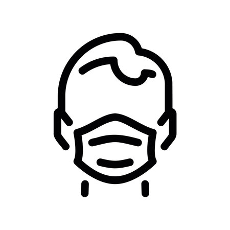 Graphic illustration of a male figure with a health and safety coveringのイラスト素材