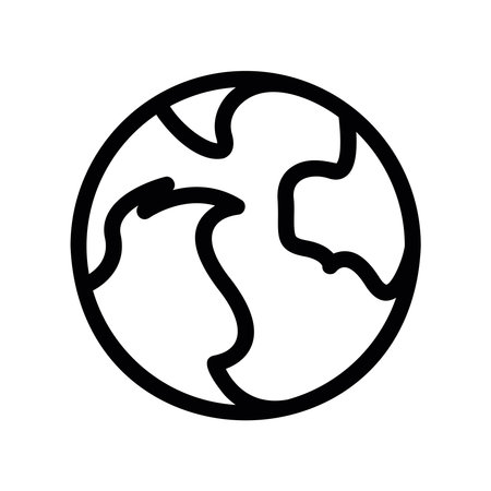Simple outline of a globe, symbolizing the international or globalのイラスト素材