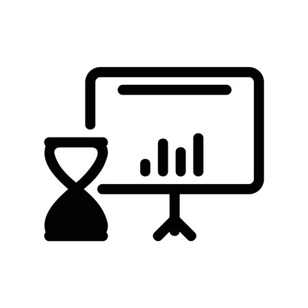 Symbol of a Deadline with a Bar Chart for Data Reporting