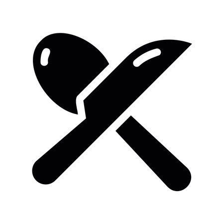 Monochrome Symbol of Cutlery for a Restaurant, Cafe, or Meal Serviceのイラスト素材