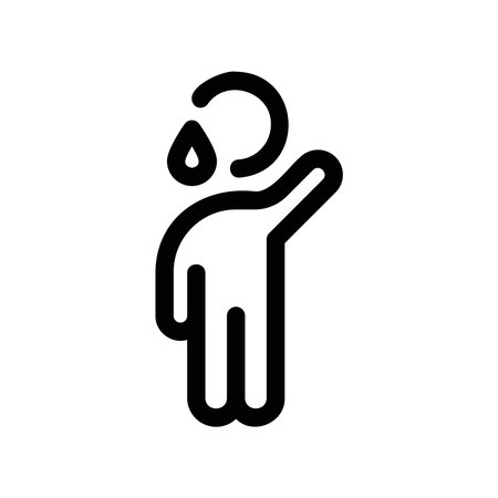 Figure in emotional distress waving a hand for helpのイラスト素材