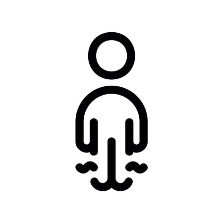 Minimalist glyph representing leg weakness and fatigueのイラスト素材