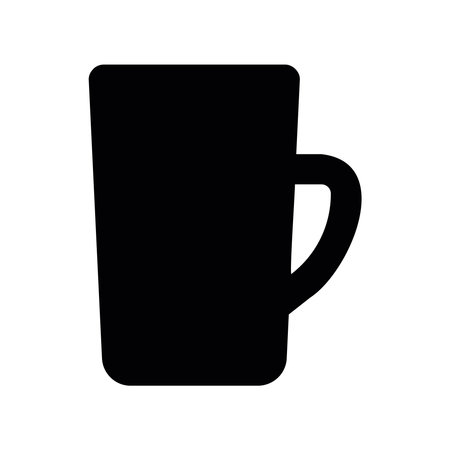Minimalist Black Icon of a Classic Ceramic Cup for Hot Drinksのイラスト素材