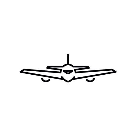 Minimalist outline of a smaller plane from a head on perspectiveのイラスト素材