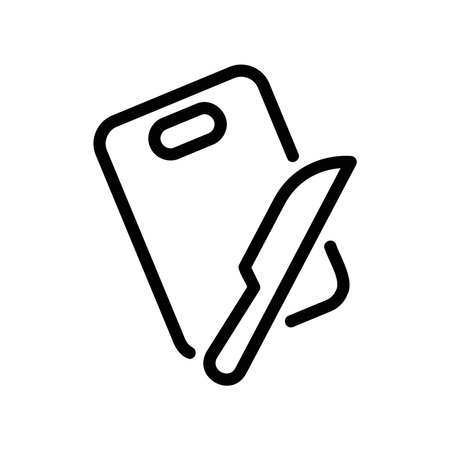 Kitchen tools for chopping, slicing, and cooking ingredientsのイラスト素材