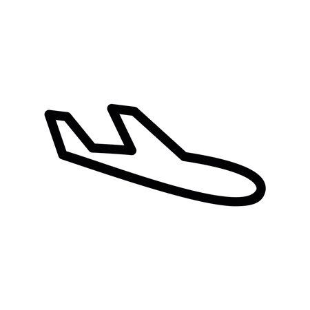 Black Aircraft Outline Symbol Representing a Flight Arrivalのイラスト素材