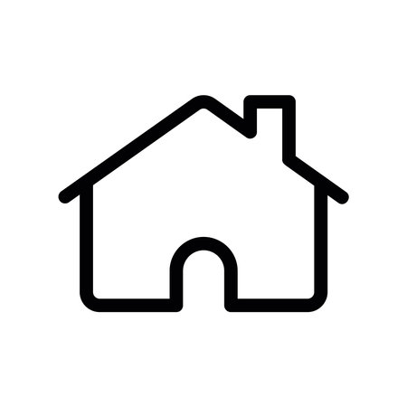 Minimalist Home Symbol with a Door, Roof, and Chimneyのイラスト素材