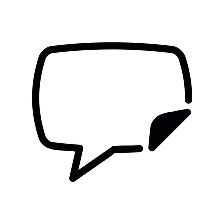 Monochrome Dialogue Box Pictogram Resembling a Note or Stickerのイラスト素材