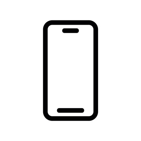 Mobile Phone Icon with Screen and Earpiece Speakerのイラスト素材