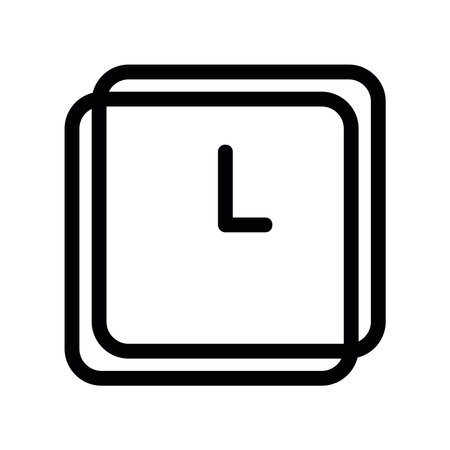Abstract Time Symbol with Two Offset Square Outlinesのイラスト素材