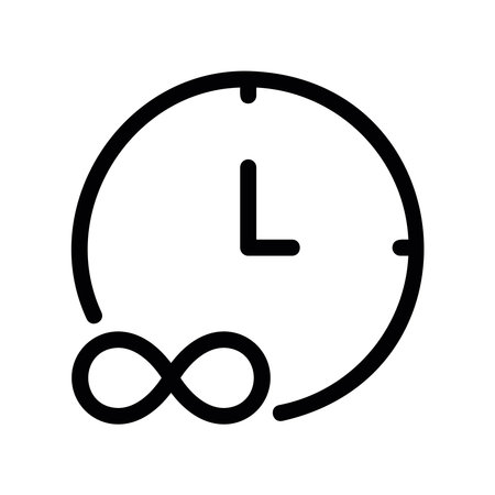 Clock Face Merged with an Infinity Loop Graphic Symbol