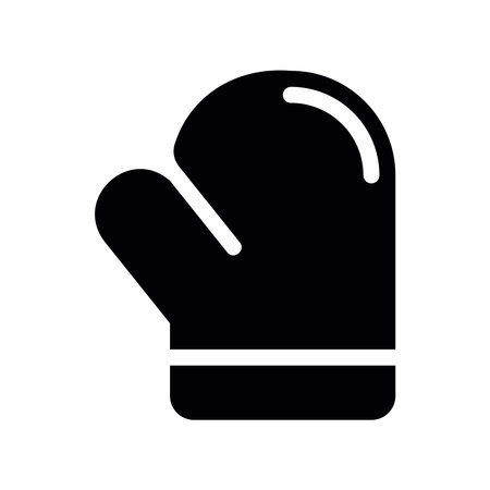 Protective Cooking Glove Silhouette for Handling Hot Itemsのイラスト素材