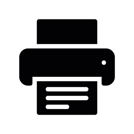 Monochrome Silhouette of a Printer Producing a Printed Page