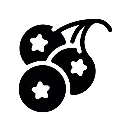 Simple black vector icon with a theme blueberriesのイラスト素材
