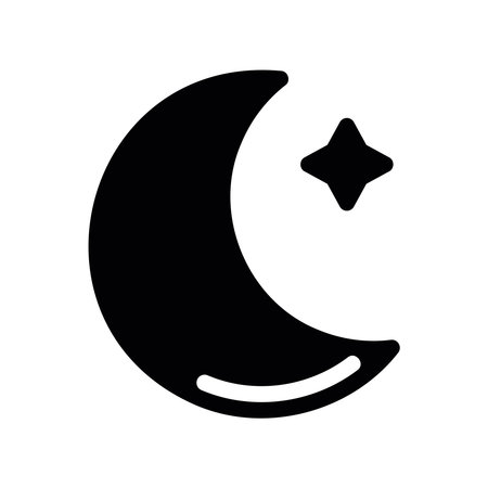 Simple black vector icon with a theme moonlit skyのイラスト素材