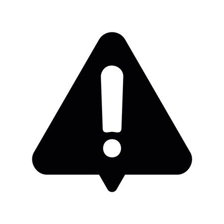 Simple black vector icon with a theme warning, exclamation pointのイラスト素材