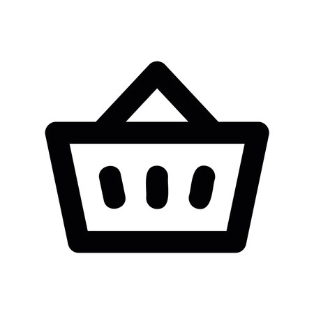 A minimal flat design icon with a modern look shopping basketのイラスト素材