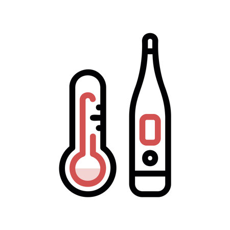 A minimal flat design icon with a modern look thermometers