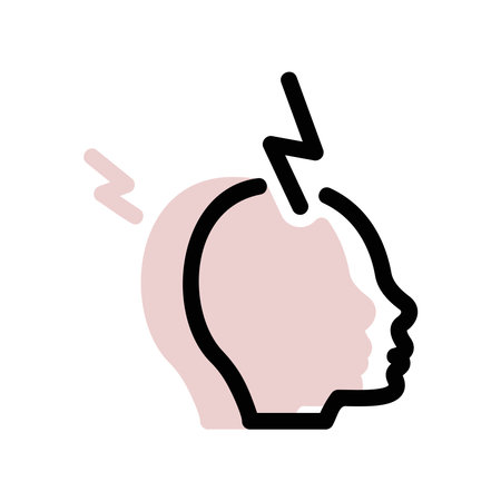 A minimal flat design icon with a modern look headache