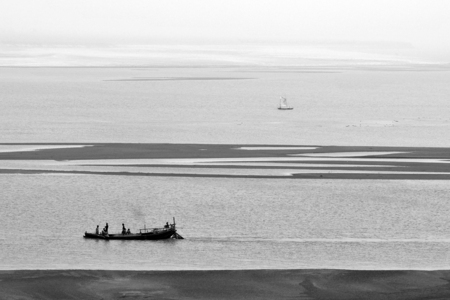 Boats fishing in the Indian River.の写真素材