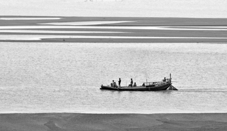 Boats fishing in the Indian River.の写真素材