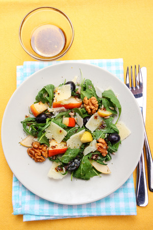 Salad with caramelized pears,walnuts, grapes and parmesan cheeseの写真素材