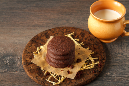 Double chocolate chip cookiesの写真素材