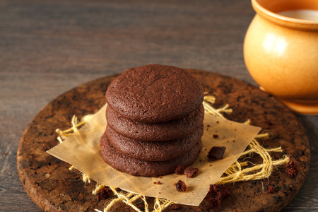 Double chocolate chip cookiesの写真素材