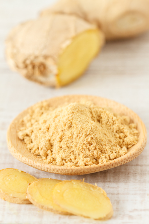 Fresh and dry ginger root, close upの写真素材