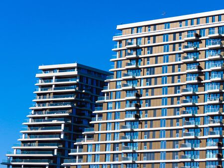 Modern building faÃ§ade, Belgrade waterfront, Serbia.
