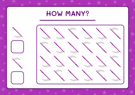How many Sickle, game for children. Vector illustration, printable worksheetのイラスト素材
