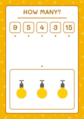 How many christmas light, game for children. Vector illustration, printable worksheetのイラスト素材