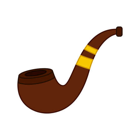 Smoking pipe isolated on white background. Vector illustrationのイラスト素材