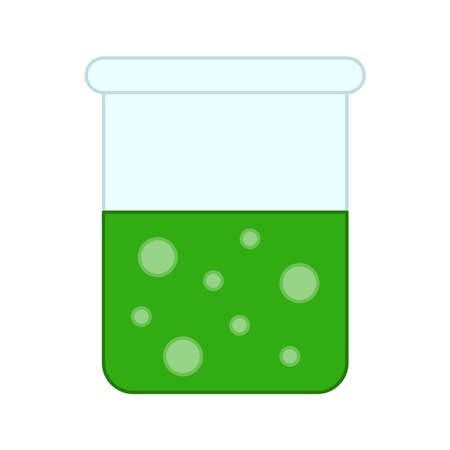 Chemistry flask isolated on white background. Vector illustrationのイラスト素材