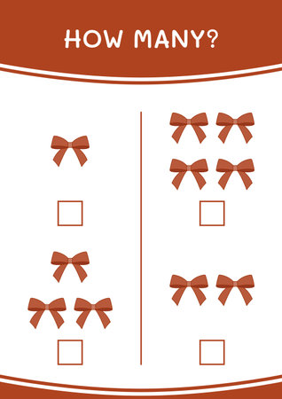 How many of Ribbon, game for children. Vector illustration, printable worksheetのイラスト素材