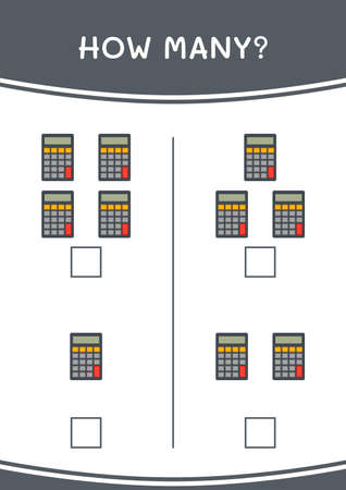 How many of Calculator, game for children. Vector illustration, printable worksheetのイラスト素材