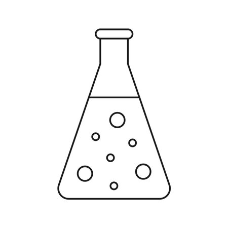 Chemistry flask isolated on white background. Vector illustrationのイラスト素材