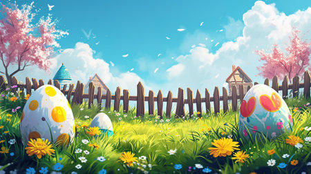 Spring Holiday Easter Background AI Generativeの素材