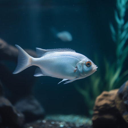 a fish swimming in an aquariumの素材