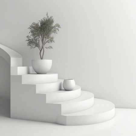 empty space podium display for product mockup natural backgroundの素材