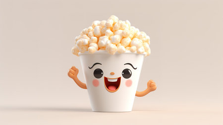A cute cartoon 3d simple popcornの素材