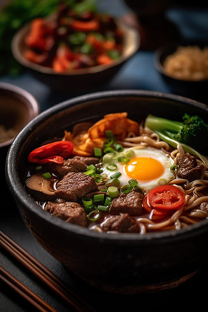 a Sukiyaki with blur backgroundの素材