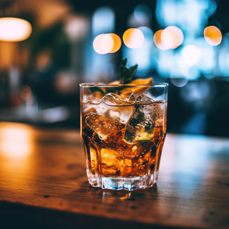 a close up of a drink on a tableの素材