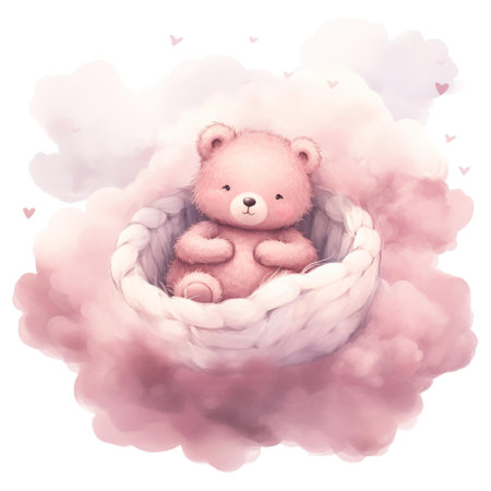Cuddly Comfort: Valentine's Day Sleepy Bear - A Relaxing Companion for Your Special Valentineの素材