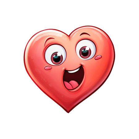 Emotive Love: Valentine Heart Emoji - A Festive Digital Expression for Your Valentine's Dayの素材