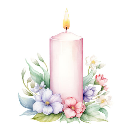 Charming Ambiance: Embrace Spring with the Warmth of a Decorative Easter Candleの素材