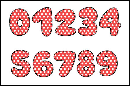 Handcrafted Dots number color creative art typographic designのイラスト素材